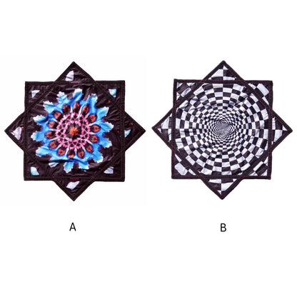 AB double-sided different printing patterns outdoor flying toy flowstar black