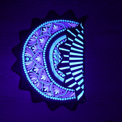 New Creative 16-Pointed Star — Double-Sided UV Print with Distinct Patterns (black)